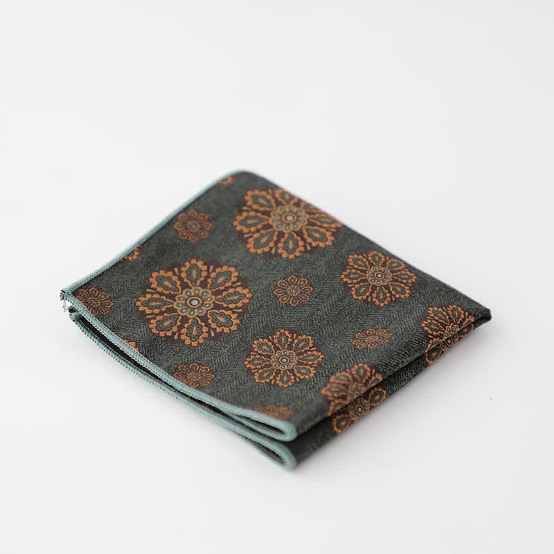 Pochette de costume à motif floral et feuilles artistiques pour homme
