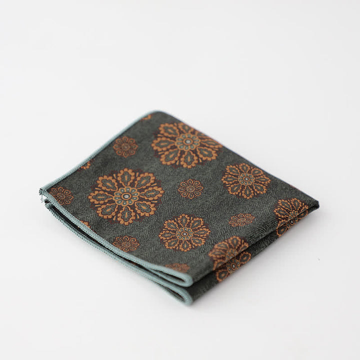 Pochette de costume à motif floral et feuilles artistiques pour homme