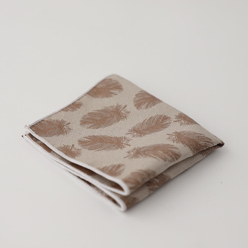 Pochette de costume à motif floral et feuilles artistiques pour homme