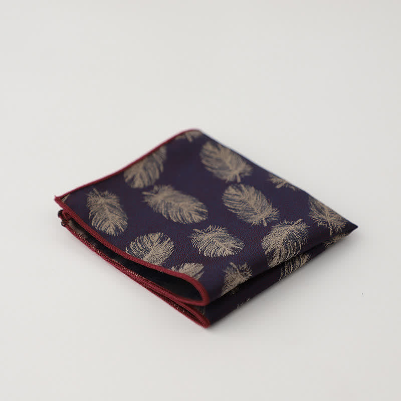 Pochette de costume à motif floral et feuilles artistiques pour homme