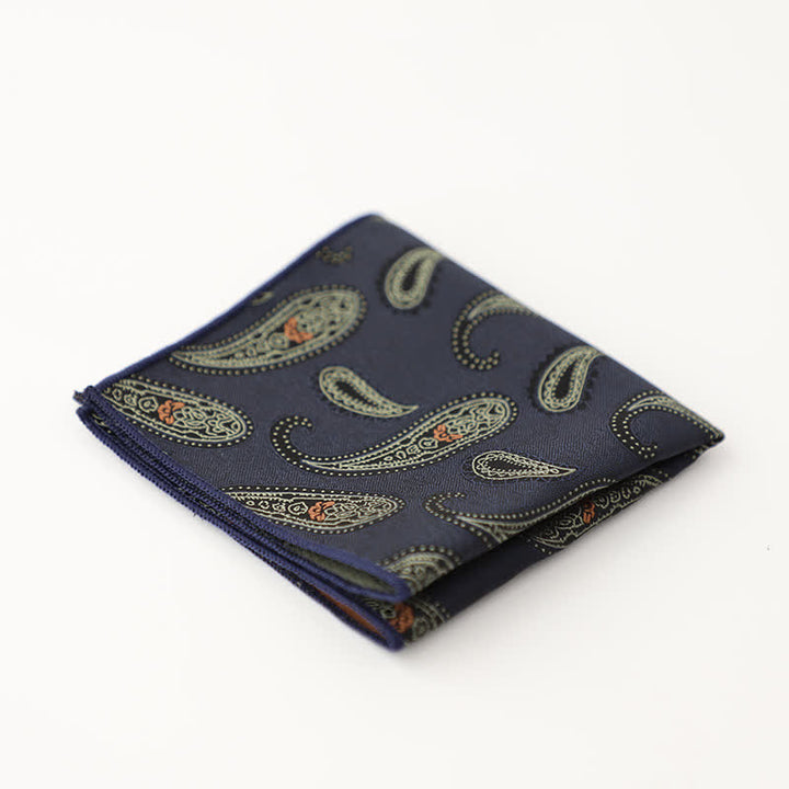 Pochette de costume à motif floral et feuilles artistiques pour homme