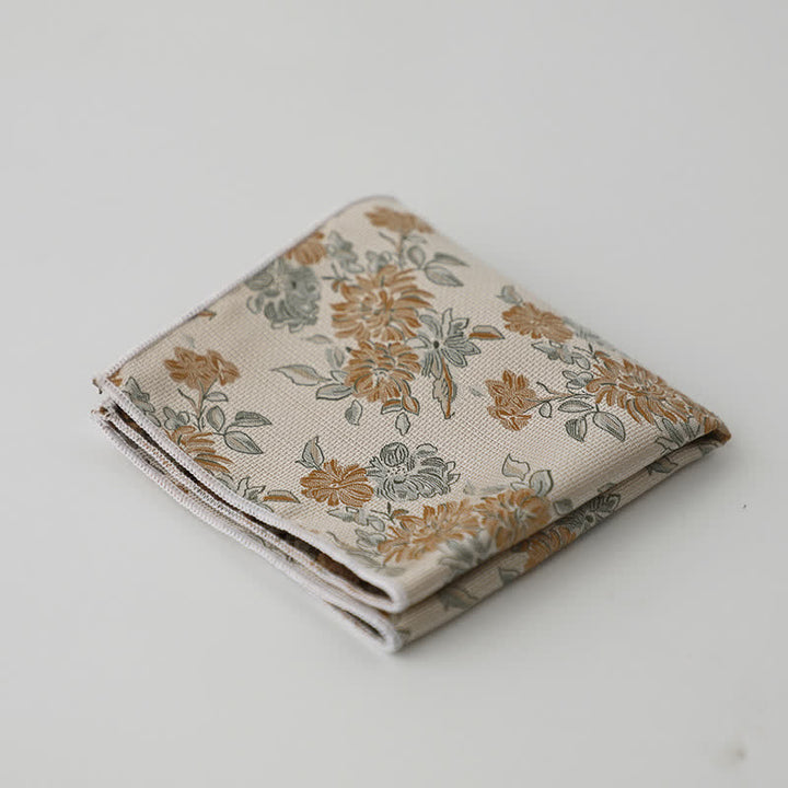 Pochette de costume à motif floral et feuilles artistiques pour homme