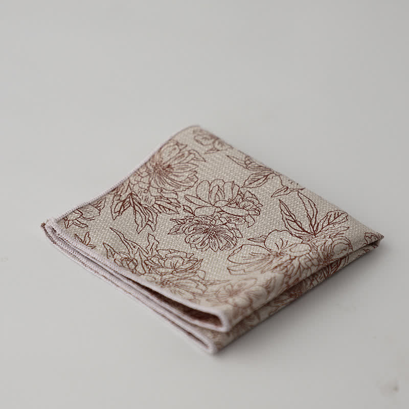 Pochette de costume à motif floral et feuilles artistiques pour homme