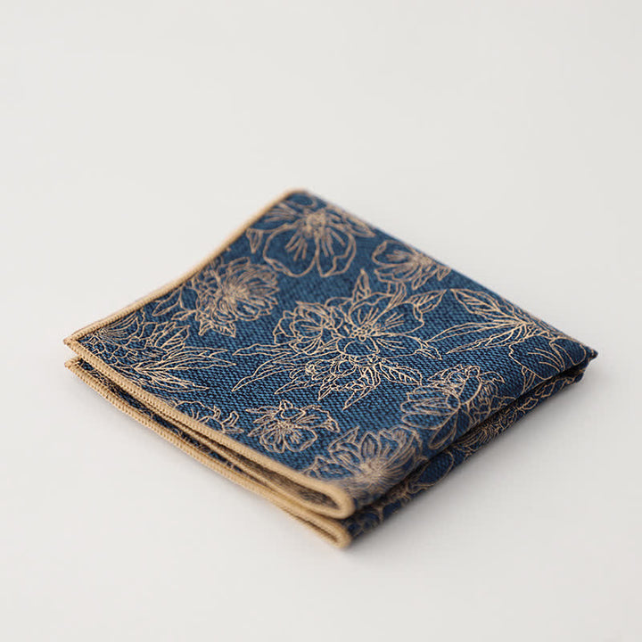 Pochette de costume à motif floral et feuilles artistiques pour homme