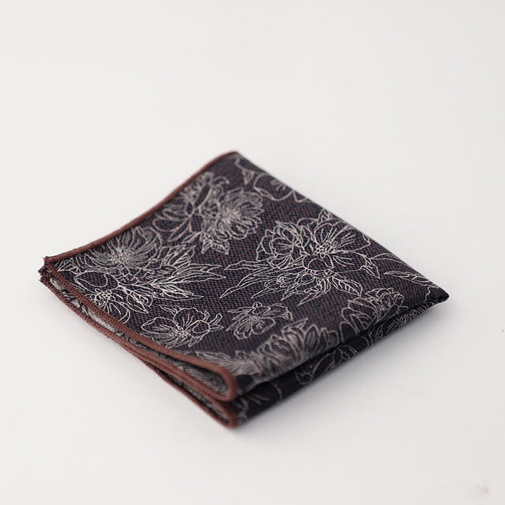 Pochette de costume à motif floral et feuilles artistiques pour homme