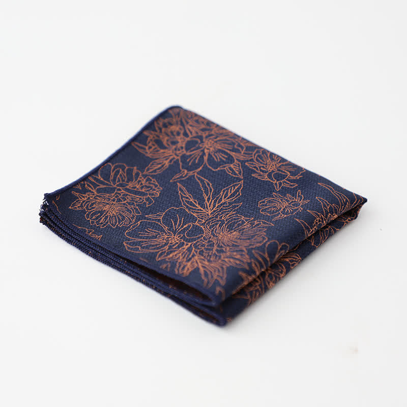 Pochette de costume à motif floral et feuilles artistiques pour homme