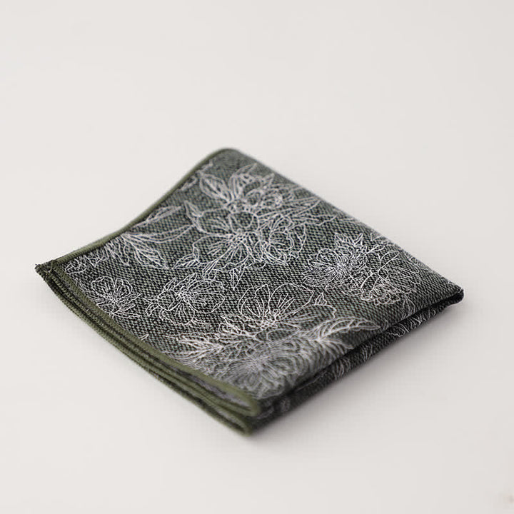 Pochette de costume à motif floral et feuilles artistiques pour homme