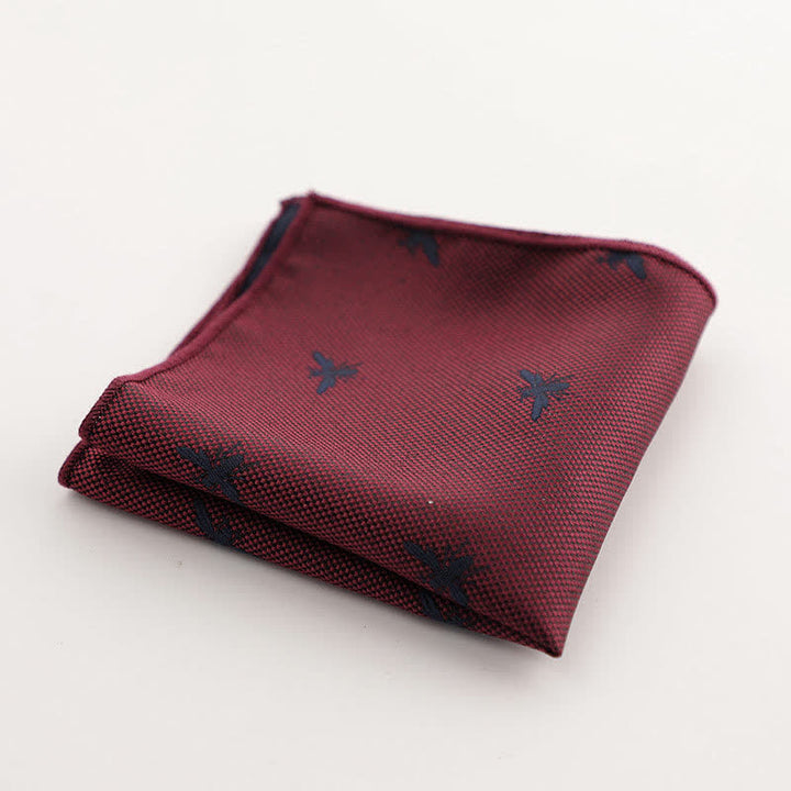 Pochette de costume à rayures géométriques pour homme de la série Bordeaux