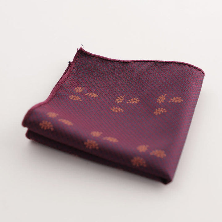 Pochette de costume à rayures géométriques pour homme de la série Bordeaux