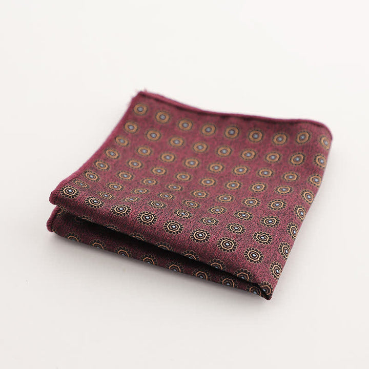 Pochette de costume à rayures géométriques pour homme de la série Bordeaux