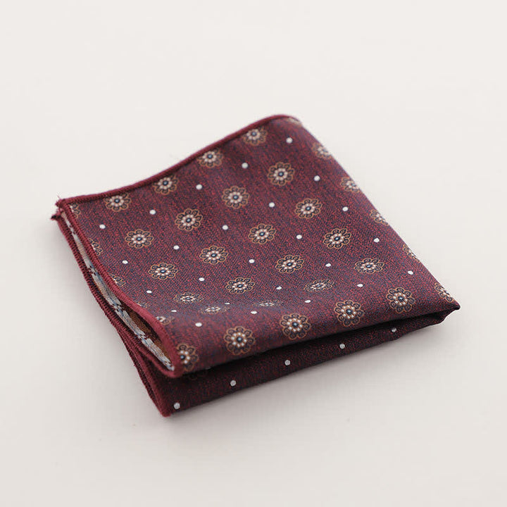 Pochette de costume à rayures géométriques pour homme de la série Bordeaux