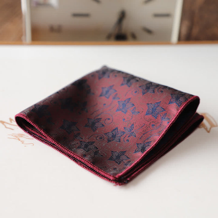 Pochette de costume élégante à motif floral rétro pour homme