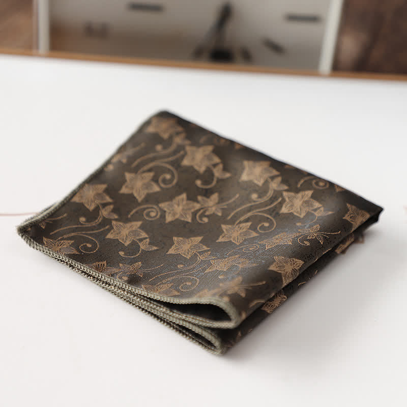 Pochette de costume élégante à motif floral rétro pour homme
