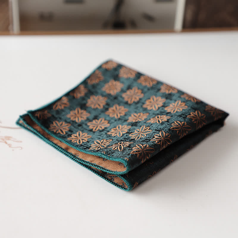 Pochette de costume élégante à motif floral rétro pour homme