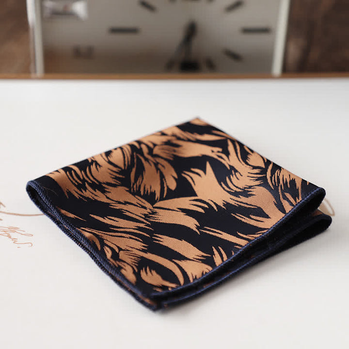 Pochette de costume élégante à motif floral rétro pour homme