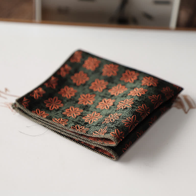 Pochette de costume élégante à motif floral rétro pour homme