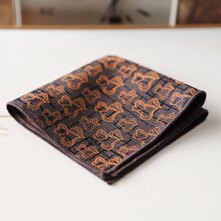 Pochette de costume élégante à motif floral rétro pour homme
