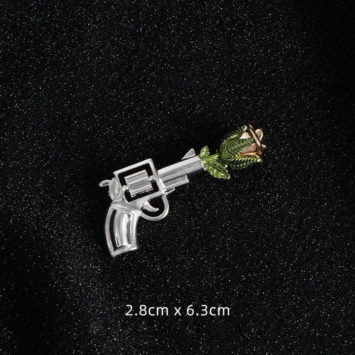 Broche rose pistolet vintage Accessoires de chemise