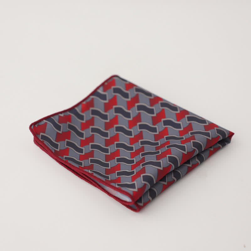Pochette de costume à motif géométrique abstrait Fnacy pour homme