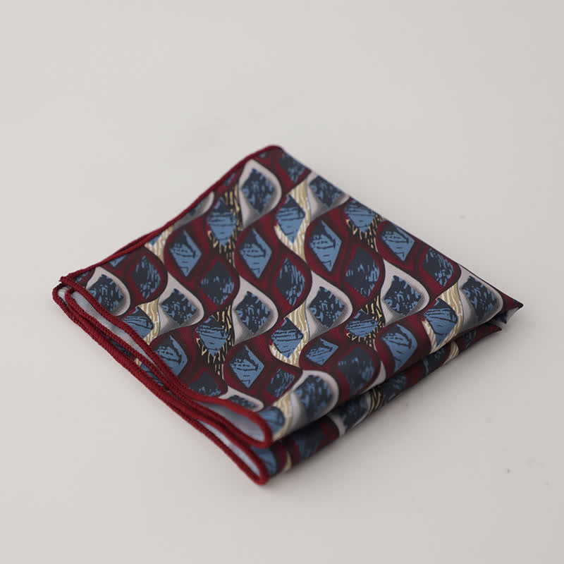 Pochette de costume à motif géométrique abstrait Fnacy pour homme