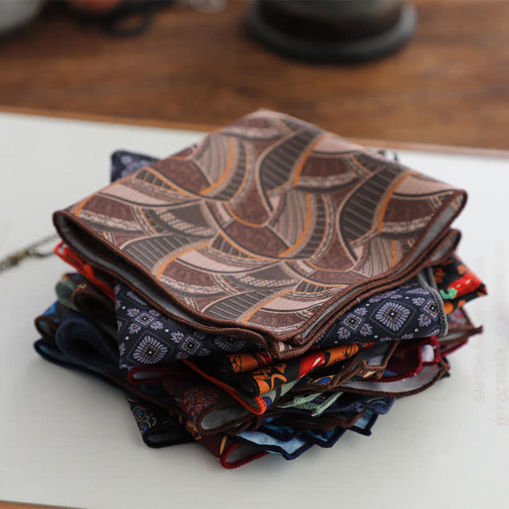 Pochette de costume à motif géométrique abstrait Fnacy pour homme