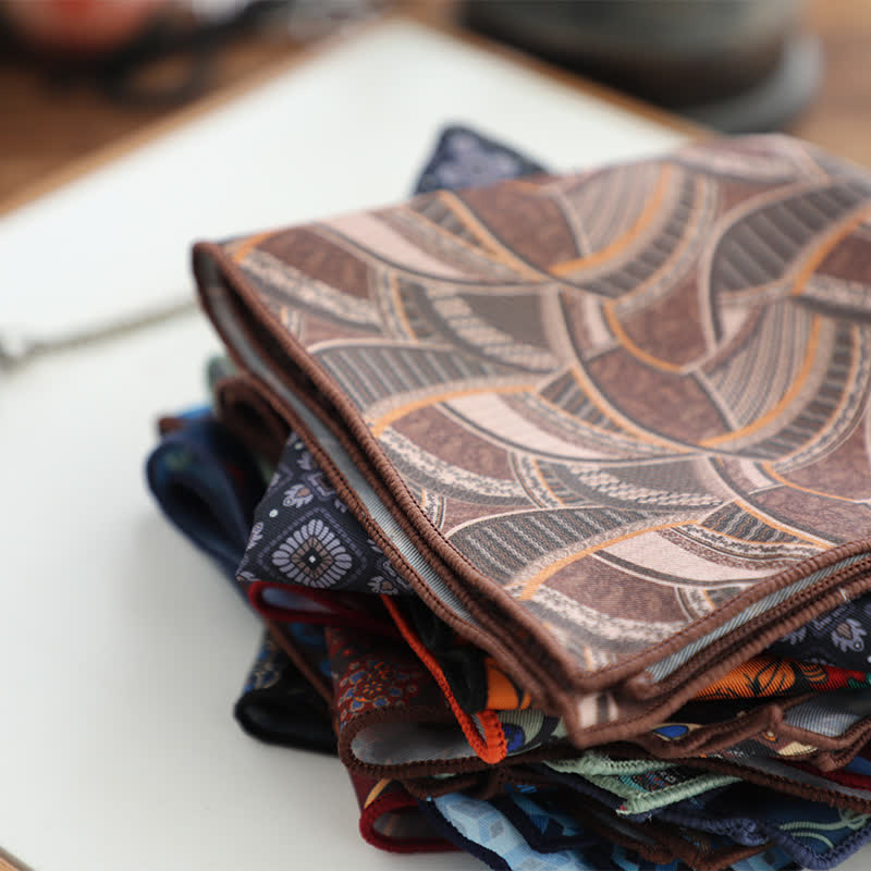 Pochette de costume à motif géométrique abstrait Fnacy pour homme