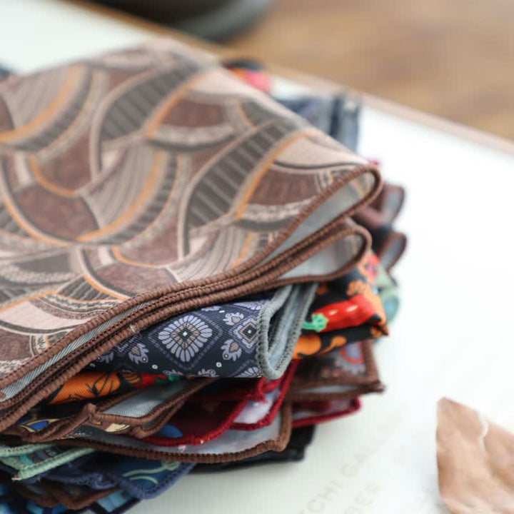 Pochette de costume à motif géométrique abstrait Fnacy pour homme