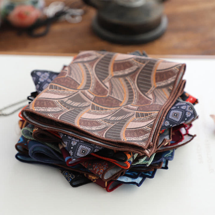 Pochette de costume à motif géométrique abstrait Fnacy pour homme
