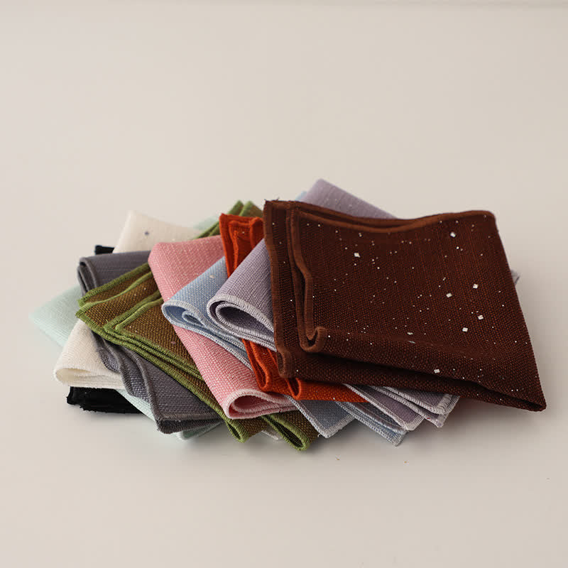 Pochette de costume simple à paillettes pour homme de couleur unie