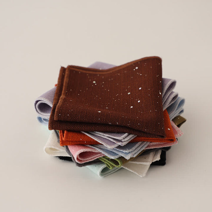 Pochette de costume simple à paillettes pour homme de couleur unie