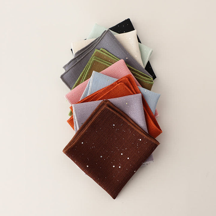 Pochette de costume simple à paillettes pour homme de couleur unie