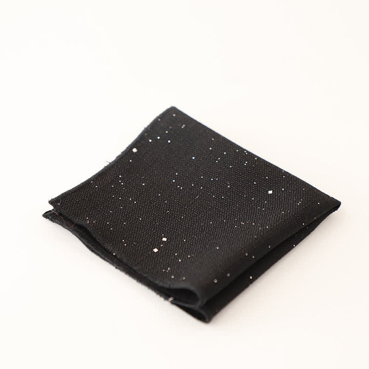 Pochette de costume simple à paillettes pour homme de couleur unie
