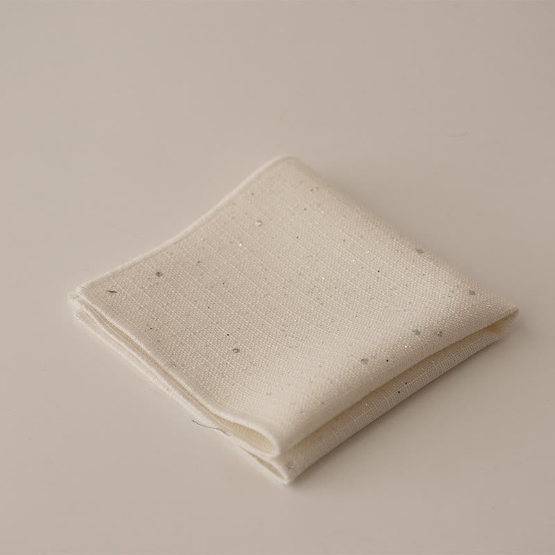 Pochette de costume simple à paillettes pour homme de couleur unie