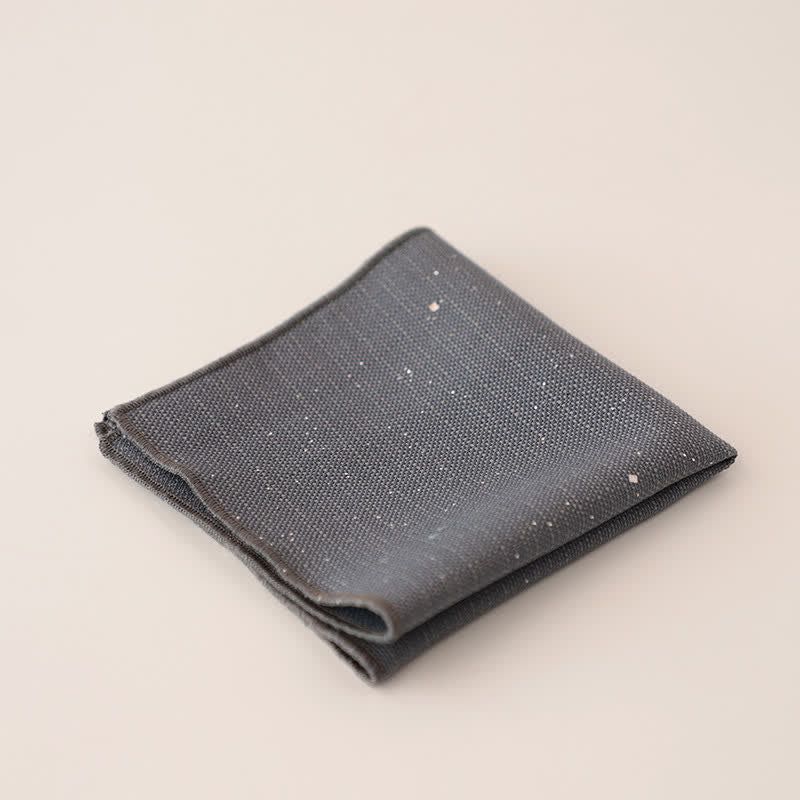 Pochette de costume simple à paillettes pour homme de couleur unie