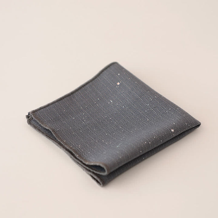 Pochette de costume simple à paillettes pour homme de couleur unie