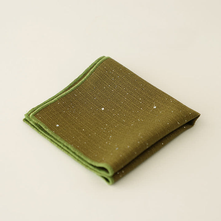 Pochette de costume simple à paillettes pour homme de couleur unie