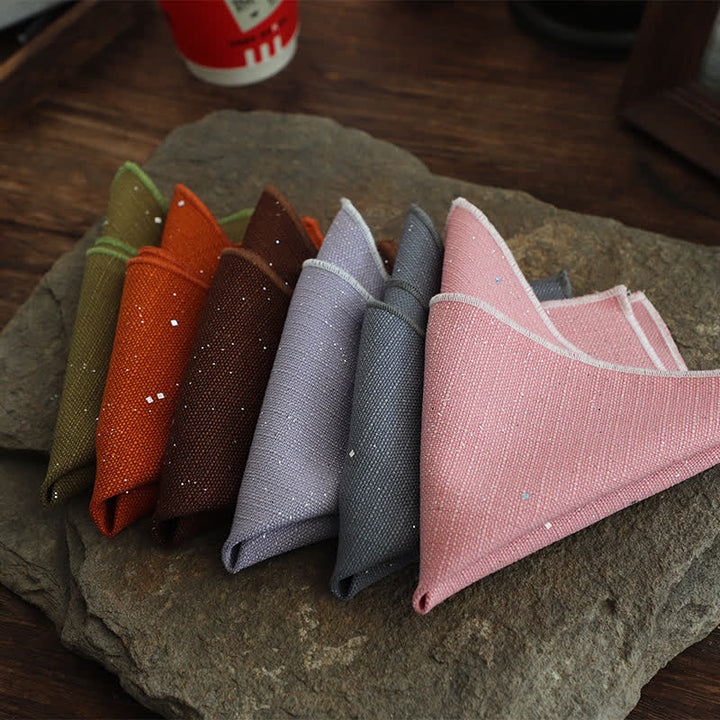 Pochette de costume simple à paillettes pour homme de couleur unie