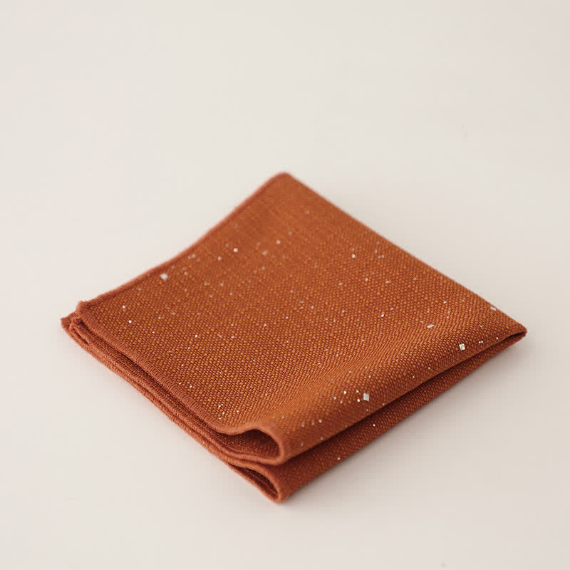 Pochette de costume simple à paillettes pour homme de couleur unie