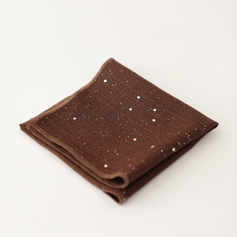Pochette de costume simple à paillettes pour homme de couleur unie