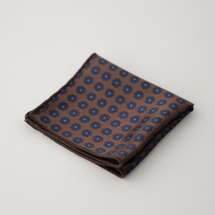Pochette de costume en jacquard à motifs floraux de luxe pour homme