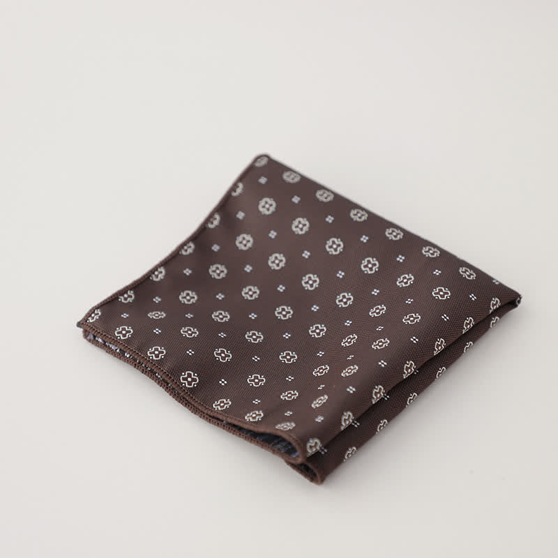Pochette de costume en jacquard à motifs floraux de luxe pour homme