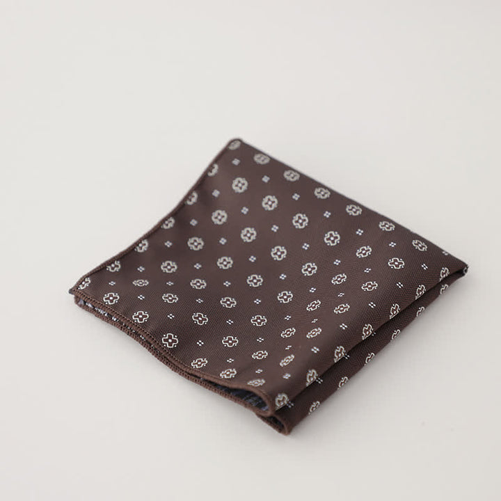 Pochette de costume en jacquard à motifs floraux de luxe pour homme