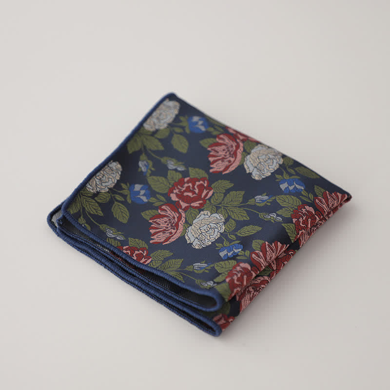 Pochette de costume en jacquard à motifs floraux de luxe pour homme