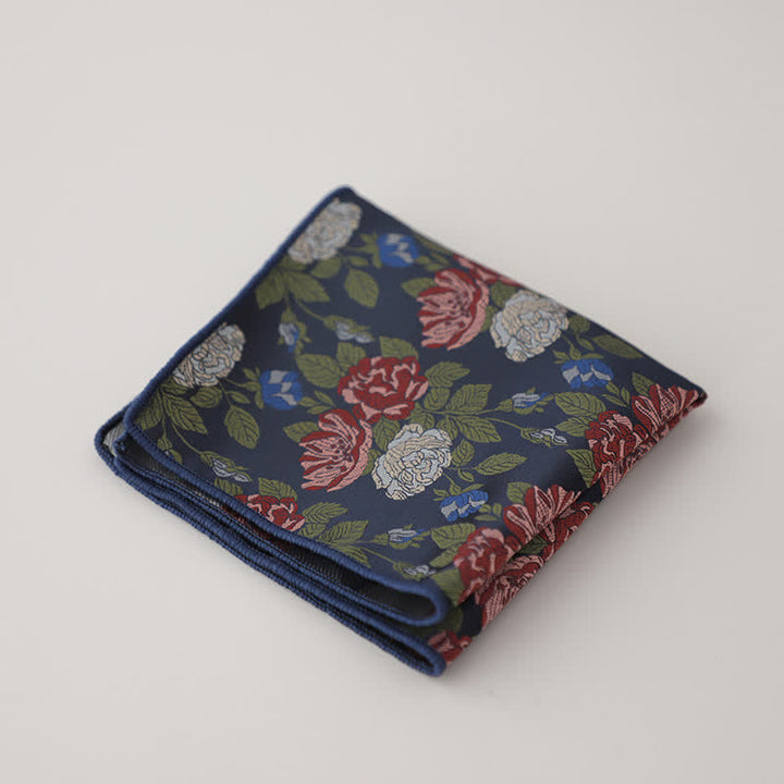 Pochette de costume en jacquard à motifs floraux de luxe pour homme