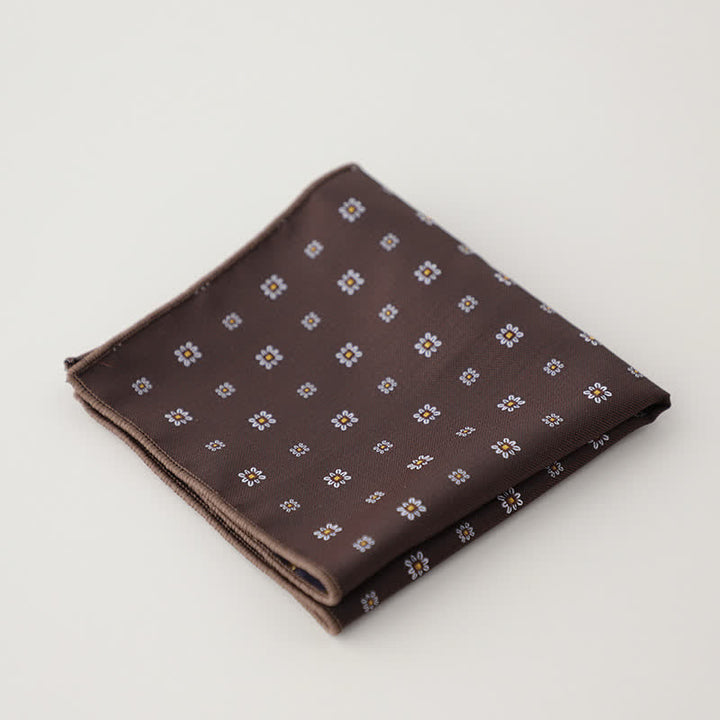 Pochette de costume en jacquard à motifs floraux de luxe pour homme