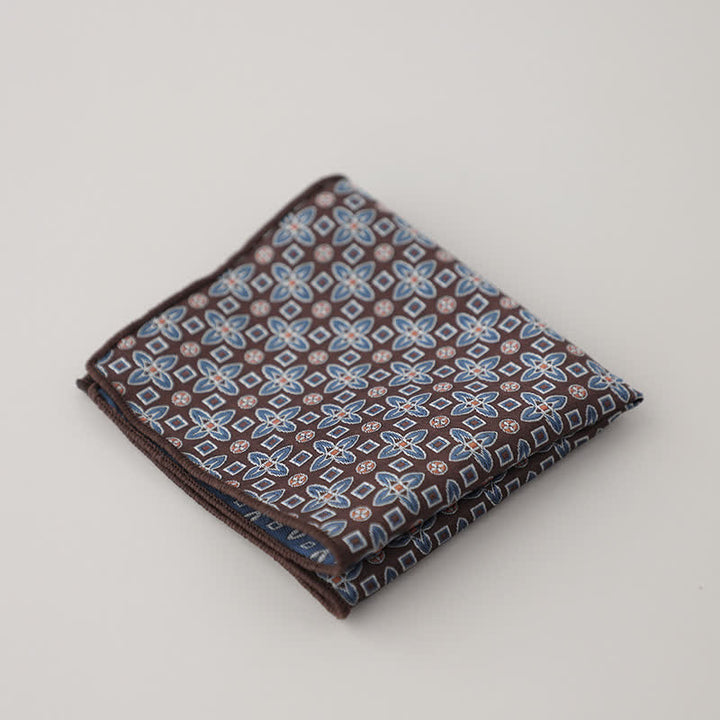 Pochette de costume en jacquard à motifs floraux de luxe pour homme