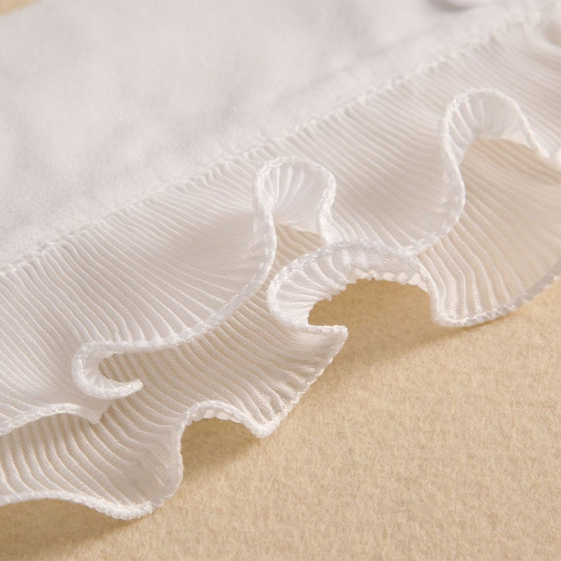 Chemise à revers amovible, faux col montant à volants avec manche