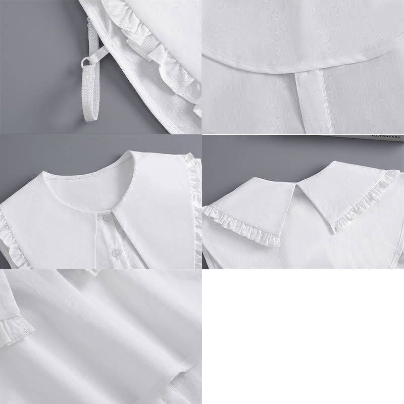 Chemisier demi-chemise amovible à gros revers et faux col
