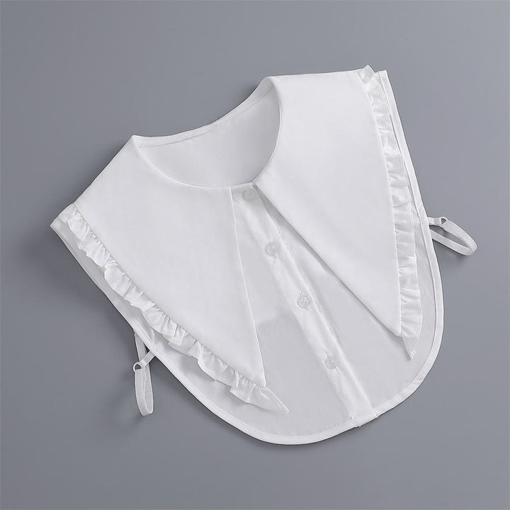 Chemisier demi-chemise amovible à gros revers et faux col