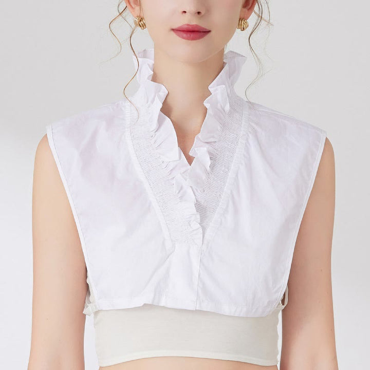Chemise à col en V amovible pour femme